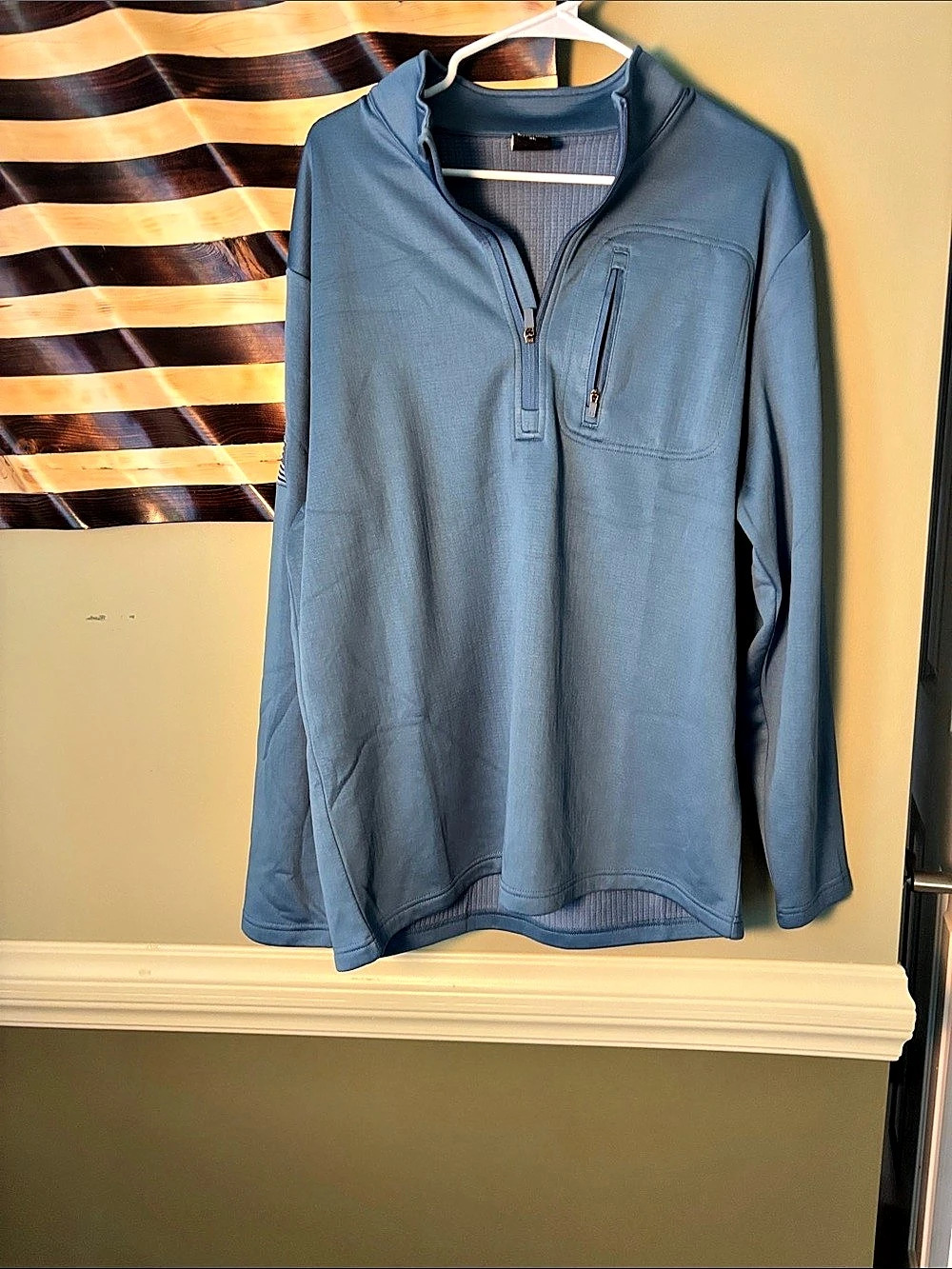 Grunt Style Men's Quarter-Zip Pullover Blue XL.